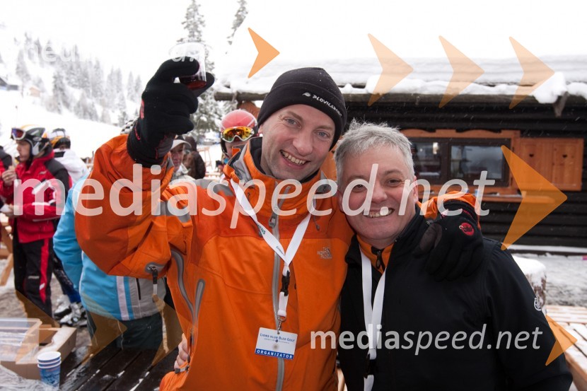 Tomaž Kastelic, predsednik Lions Klub Bled Golf in Gregor Hoeffferle, Lions Klub Bled Golf  	 
	Lions Ski Open 2010, dobrodelna veleslalomska tekma