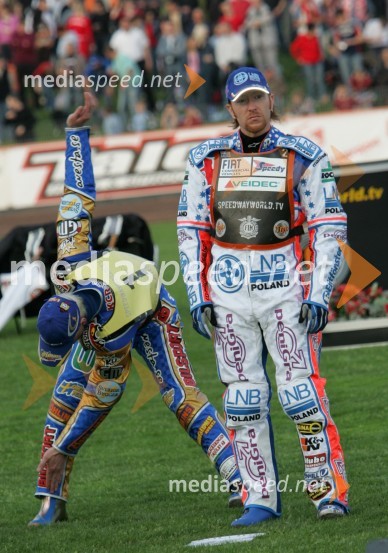 Tony Rickardsson (Švedska) in Jason Crump (Avstralija), voznika Speedway Grand Prix serije 2006SPEEDWAY GRAND PRIX, VN Slovenije 2006, dirka