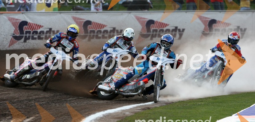 Niels K. Iversen (Danska), Tomasz Gollob (Poljska), Greg Hancock (ZDA) in Jaroslaw Hampel (Poljska)SPEEDWAY GRAND PRIX, VN Slovenije 2006, dirka