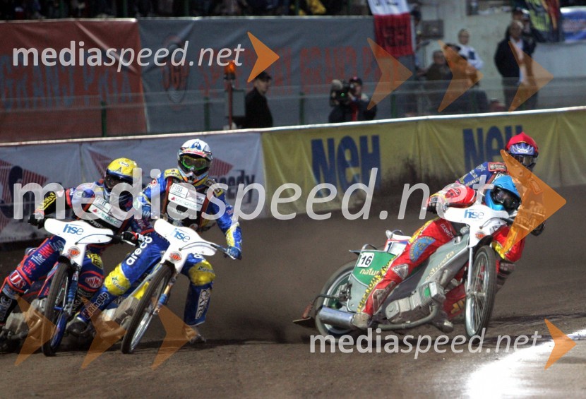 Scott Nicholls (Velika Britanija), Andreas Jonsson (Švedska) in Matej Ferjan (Madžarska - Slovenija)SPEEDWAY GRAND PRIX, VN Slovenije 2006, dirka