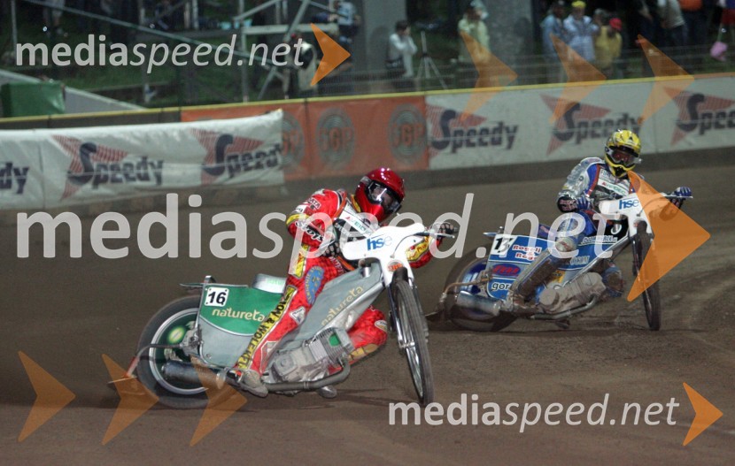 Matej Ferjan (Madžarska - Slovenija) in Matej Žagar (Slovenija)SPEEDWAY GRAND PRIX, VN Slovenije 2006, dirka
