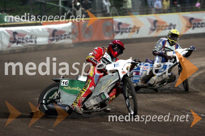 Matej Ferjan (Madžarska - Slovenija) in Matej Žagar (Slovenija)SPEEDWAY GRAND PRIX, VN Slovenije 2006, dirka
