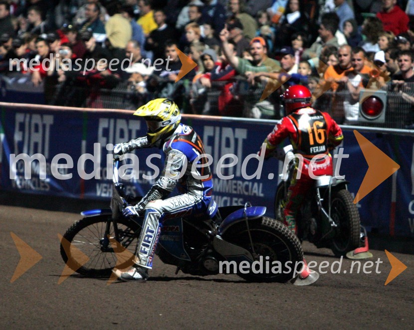Matej Žagar (Slovenija) in Matej Ferjan (Madžarska - Slovenija)SPEEDWAY GRAND PRIX, VN Slovenije 2006, dirka