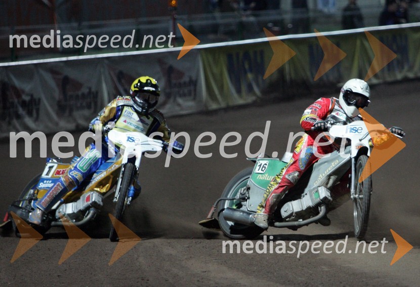 Tony Rickardsson (Švedska) in Matej Ferjan (Madžarska - Slovenija)SPEEDWAY GRAND PRIX, VN Slovenije 2006, dirka