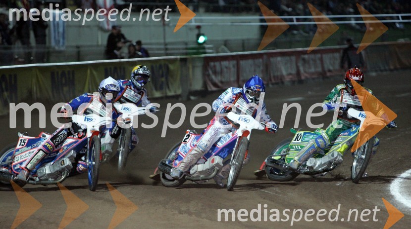 Niel Kristian Iversen (Danska), Nicki Pedersen (Danska), Jason Crump (Avstralija) in Antonio Lindbaeck (Švedska)SPEEDWAY GRAND PRIX, VN Slovenije 2006, dirka