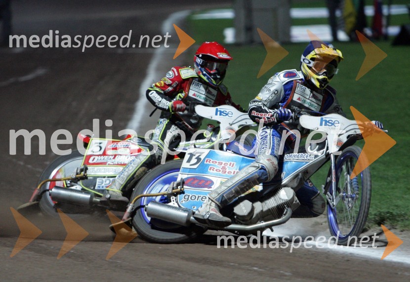 Leigh Adams (Avstralija) in Matej Žagar (Slovenija)SPEEDWAY GRAND PRIX, VN Slovenije 2006, dirka