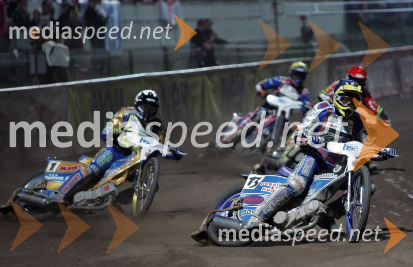 Tony Rickardsson (Švedska) in Matej Žagar (Slovenija)SPEEDWAY GRAND PRIX, VN Slovenije 2006, dirka