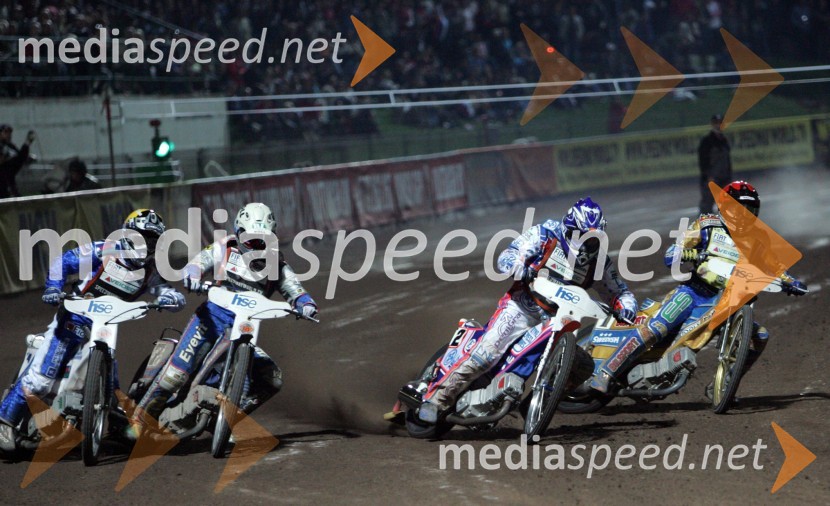 Nicki Pedersen (Danska), Tomasz Gollob (Poljska), Jason Crump (Avstralija) in Tony Rickardsson (Švedska)SPEEDWAY GRAND PRIX, VN Slovenije 2006, dirka