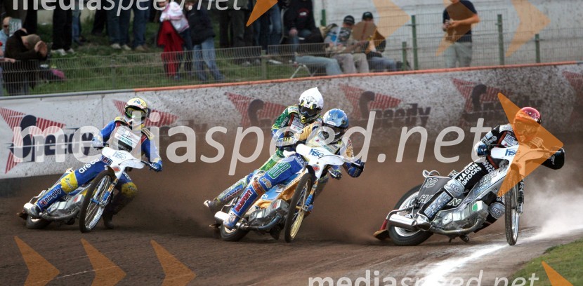 Andreas Jonsson (Švedska), Tony Rickardsson (Švedska) in Lee Richardson (Velika Britanija)SPEEDWAY GRAND PRIX, VN Slovenije 2006, dirka