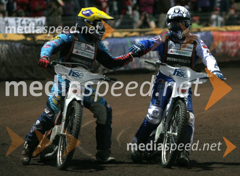 Greg Hancock (ZDA) in Nicki Pedersen (Danska)SPEEDWAY GRAND PRIX, VN Slovenije 2006, dirka