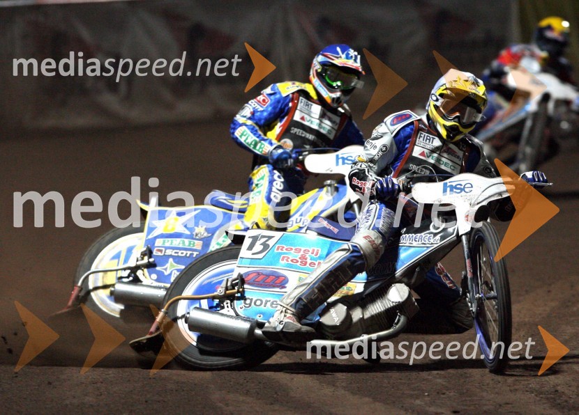 Andreas Jonsson (Švedska) in Matej Žagar (Slovenija)SPEEDWAY GRAND PRIX, VN Slovenije 2006, dirka