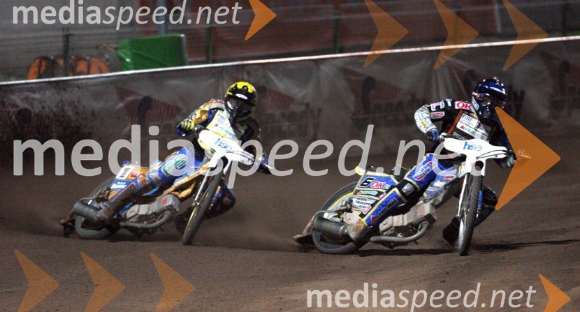 Tony Rickardsson (Švedska) in Bjarne Pedersen (Danska)SPEEDWAY GRAND PRIX, VN Slovenije 2006, dirka