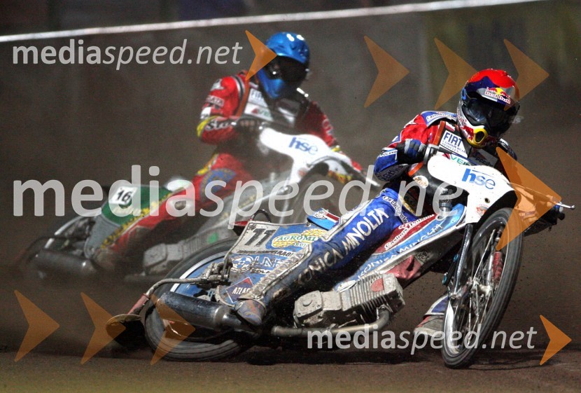 Matej Ferjan (Madžarska - Slovenija) in Jaroslaw Hampel (Poljska)SPEEDWAY GRAND PRIX, VN Slovenije 2006, dirka