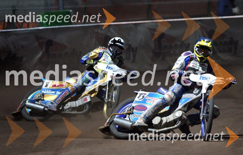 Tony Rickardsson (Švedska) in Matej Žagar (Slovenija)SPEEDWAY GRAND PRIX, VN Slovenije 2006, dirka