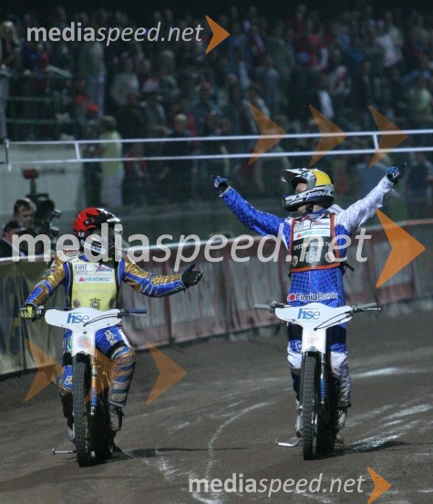 Tony Rickardsson (Švedska) in Nicki Pedersen (Danska)SPEEDWAY GRAND PRIX, VN Slovenije 2006, dirka