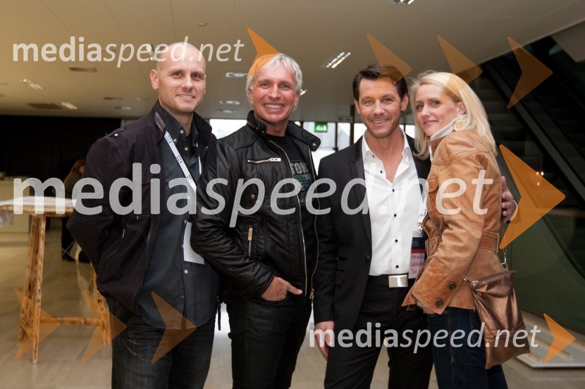 Igor Vozelj, Igor Jelen - Iggy, koreograf in lastnik plesnega studia Igen, Marko Vozelj, pevec in soproga Tina VozeljEMA 2010, predizbor