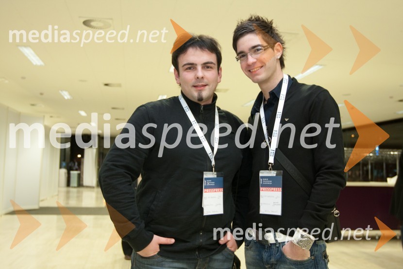 Dejan Debelak, piarovec glasbene agencije Lendero&Co. in Denis Škerget, igralecEMA 2010, predizbor