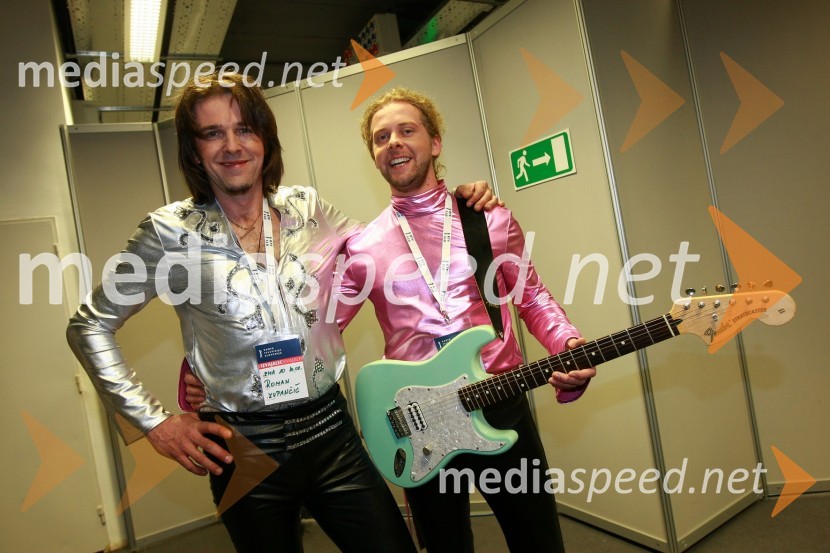 Roman Zupančič in Primož Velikonja, člana skupine Zadnji Taxi  	EMA 2010, predizbor