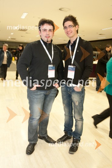 Dejan Debelak, piarovec glasbene agencije Lendero&Co. in Denis Škerget, igralecEMA 2010, predizbor