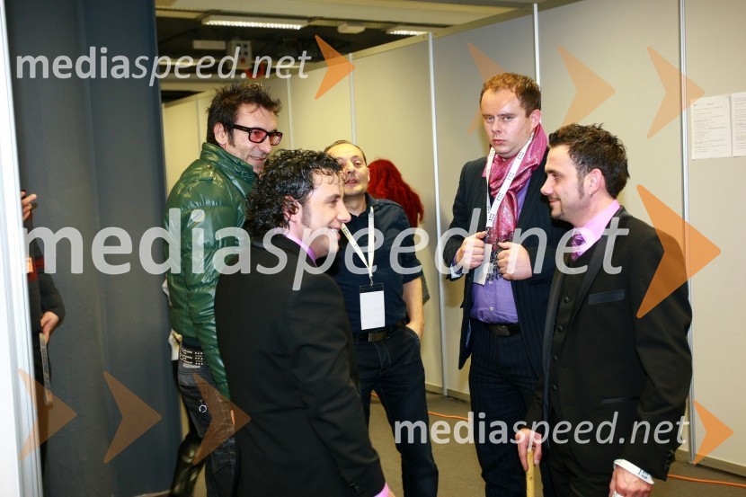 Branko Đurić - Đuro, režiser in igralec ter Jože Kontrec in Mišo Kontrec, člana skupine LangaEMA 2010, predizbor