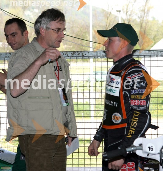 Matej Ferjan (Madžarska - Slovenija) in njegov oče Vili FerjanSPEEDWAY GRAND PRIX, VN Slovenije 2006, trening