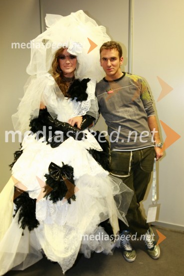 Rebeka Dremelj, pevka in Miro Mišljen, modni oblikovalecEMA 2010, predizbor