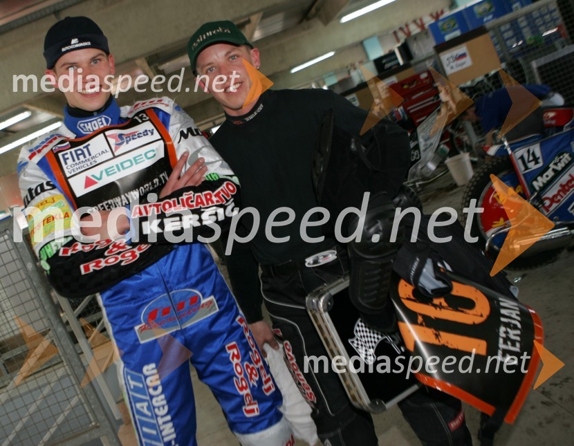 Matej Žagar (Slovenija) in Matej Ferjan (Madžarska - Slovenija)SPEEDWAY GRAND PRIX, VN Slovenije 2006, trening