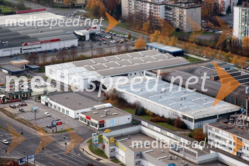 Mercator center Tržaška, Swaty Maribor, Mc Donalds, PetrolSlovenija iz zraka