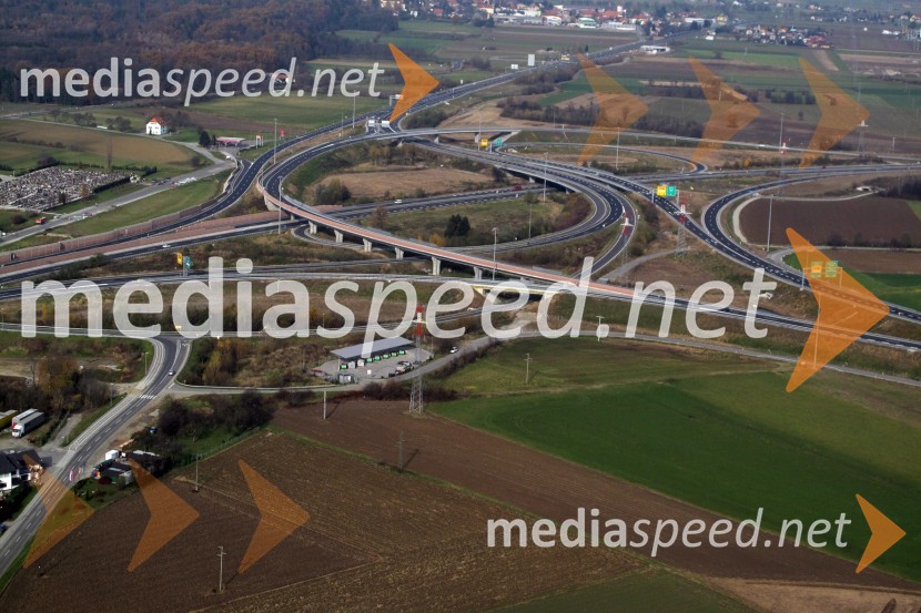 Štajerska avtocesta, razcep SlivnicaSlovenija iz zraka