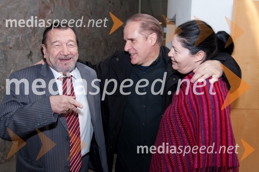 Sergej Ferrari, igralec in Milan Vodopivec, igralec s soprogo RuthStriček Vanja, premiera v SNG Nova Gorica