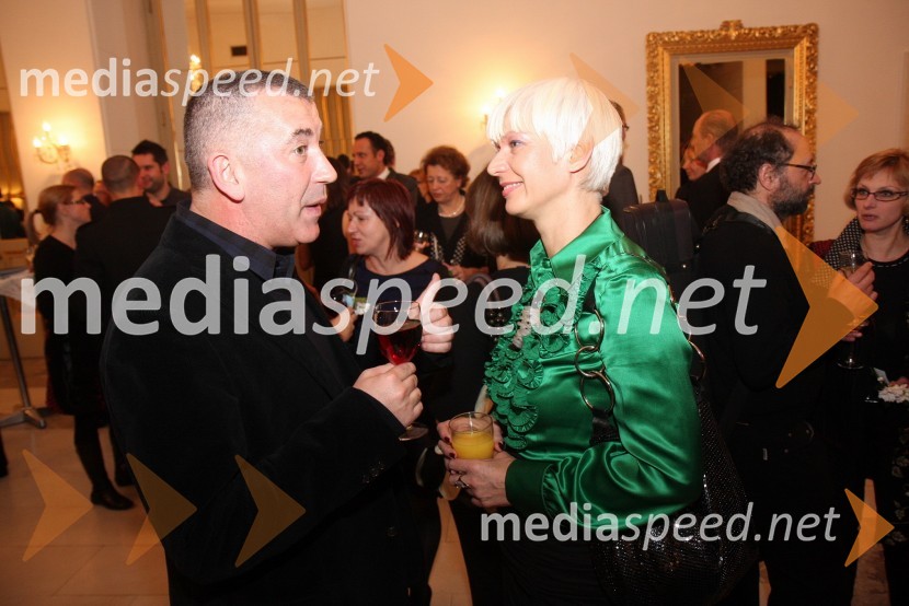 Ivica Buljan, režiser in Barbra Drnač, plesna novinarkaWerther, premiera opere v SNG Maribor