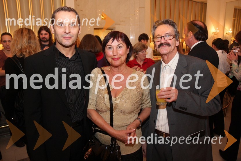 Danilo Rošker, direktor SNG Maribor, Alenka Dernač Bunta, profesorica solopetja in Emil Baronik, operni pevecWerther, premiera opere v SNG Maribor