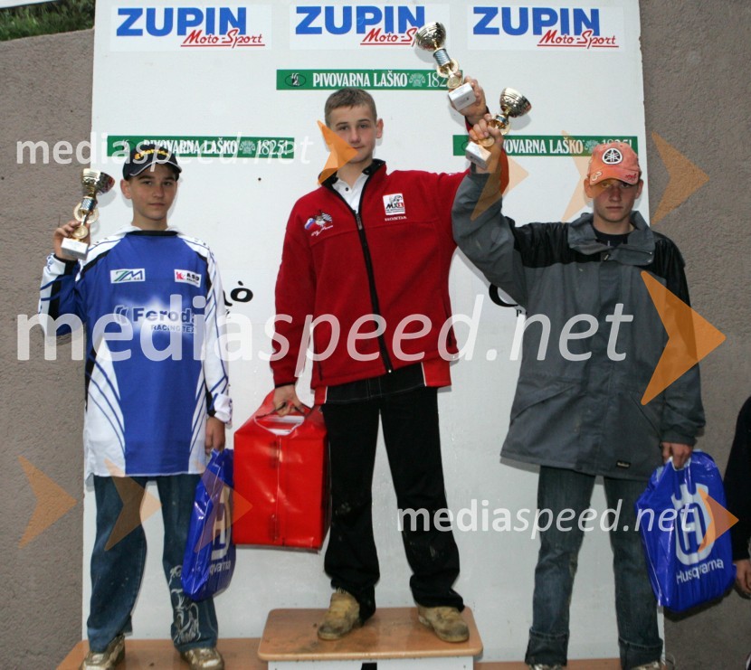 Člani do 80 ccm: Aljoša Molnar (AMD Feroda), Peter Tadič (MTD racing) in Jani Perovšek (AMD Šentvid)MOTOKROS, 3. dirka za DP, Lemberg