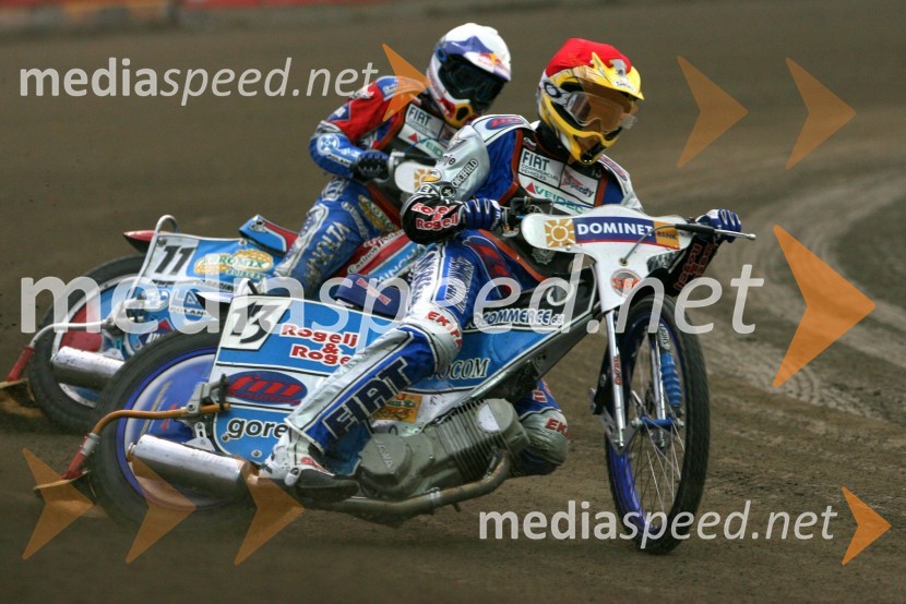 Matej Žagar (Slovenija) in Jaroslaw Hampel (Poljska)SPEEDWAY GRAND PRIX, VN Evrope 2006, dirka