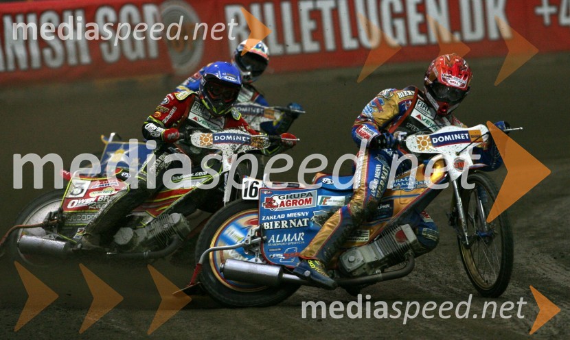Krzysztof Protasiewicz (Poljska), Leigh Adams (Avstralija) in Andreas Jonsson ( Švedska)SPEEDWAY GRAND PRIX, VN Evrope 2006, dirka
