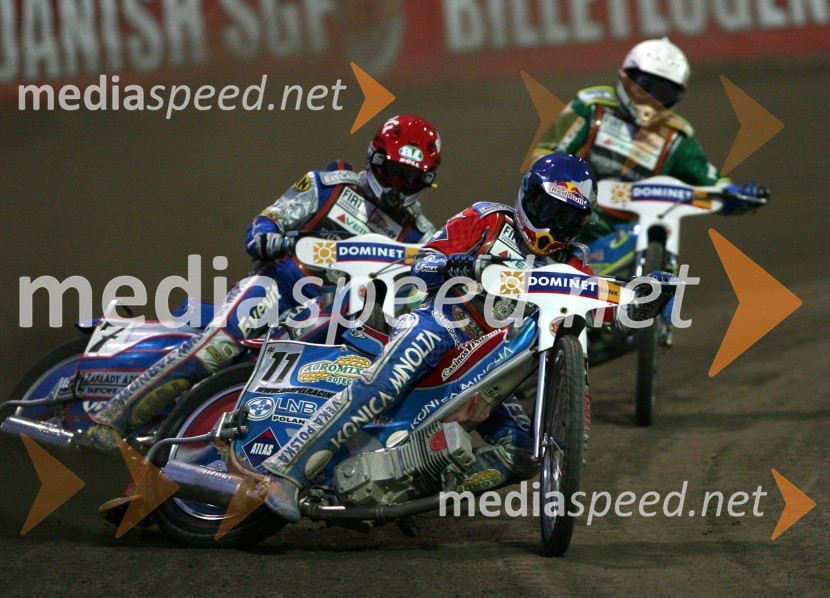 Jaroslaw Hampel (Poljska),Tomazs Gollob (Poljska) in Antonio Lindback (Švedska)SPEEDWAY GRAND PRIX, VN Evrope 2006, dirka