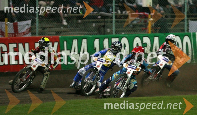 Leigh Adams (Avstralija),Nicki Pedersen (Danska),Greg Hancock (ZDA) in  Piotr Protasiewicz (Poljska)SPEEDWAY GRAND PRIX, VN Evrope 2006, dirka