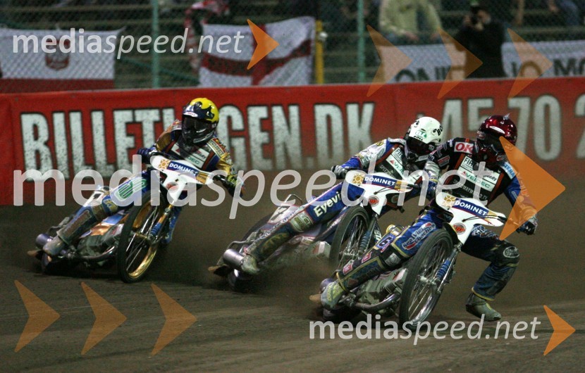 Bjarne Pedersen (Danska),Tomasz Gollob (Poljska) in Tony Rickardsson (Švedska)SPEEDWAY GRAND PRIX, VN Evrope 2006, dirka