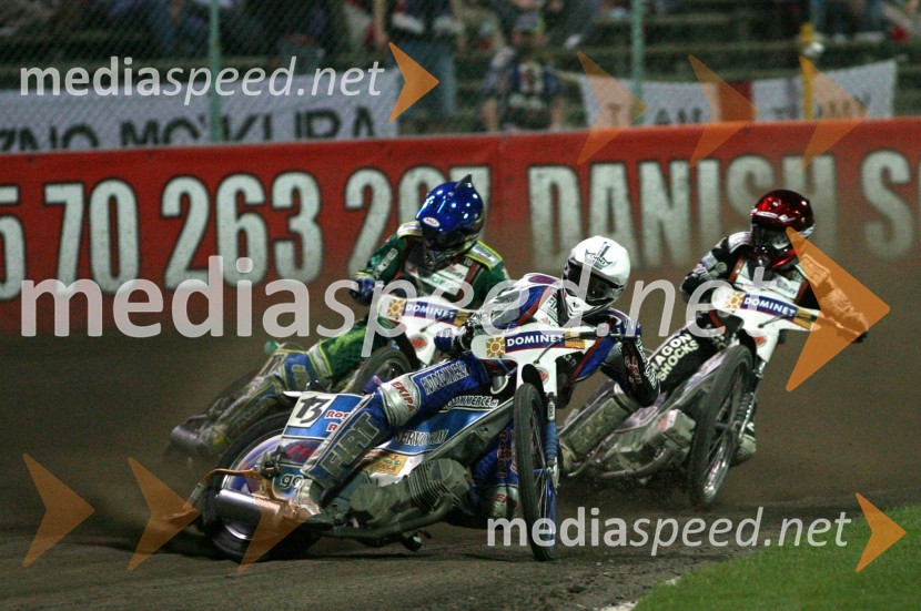 Matej Žagar (Slovenija) Lee Richardson (Velika Britanija) in Antonio Lindbäck (Švedska)SPEEDWAY GRAND PRIX, VN Evrope 2006, dirka