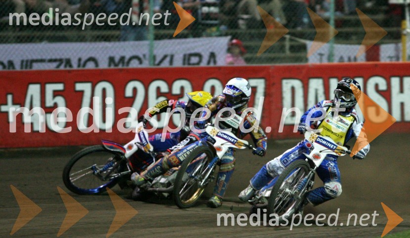 Nicki Pedersen (Danska),Krzysztof Kasprzak (Poljska) in Scott Nicholls (Velika Britanija)SPEEDWAY GRAND PRIX, VN Evrope 2006, dirka