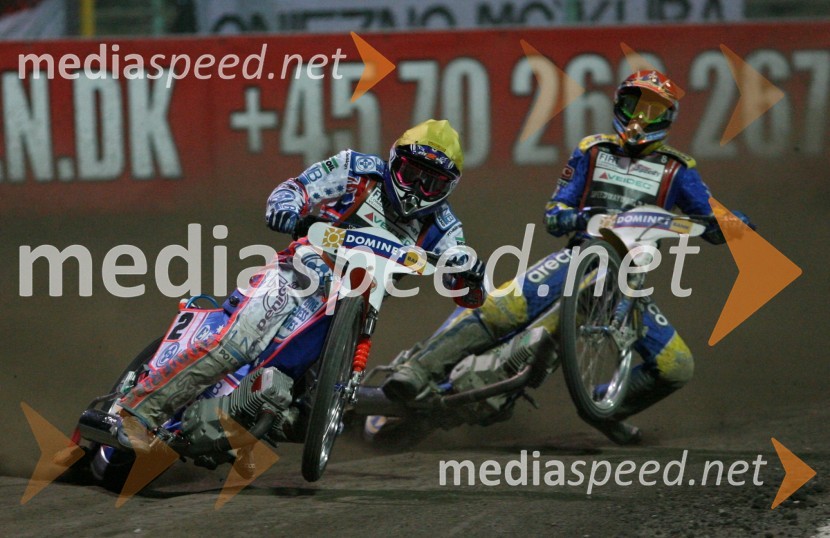 Jason Crump (Avstralija) in  Andreas Jonsson (Švedska)SPEEDWAY GRAND PRIX, VN Evrope 2006, dirka