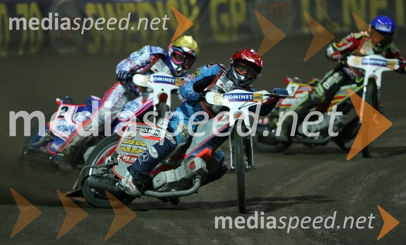 Greg Hancock(ZDA), Jason Crump (Avstralija) in Leigh Adams (Avstralija)SPEEDWAY GRAND PRIX, VN Evrope 2006, dirka
