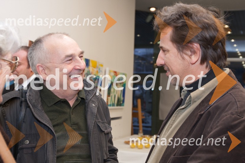 dr. Pavo Zaninovič, veterinar in Nenad Marasović, akademski slikarOdprtje razstave Nenada Marasovića