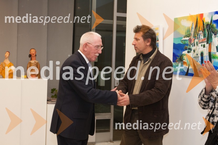 Patrick McCabe, veleposlanik Republike Irske in Nenad Marasović, akademski slikarOdprtje razstave Nenada Marasovića