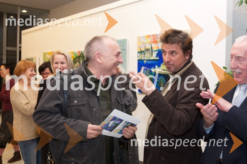 dr. Pavo Zaninovič, veterinar in Nenad Marasović, akademski slikarOdprtje razstave Nenada Marasovića