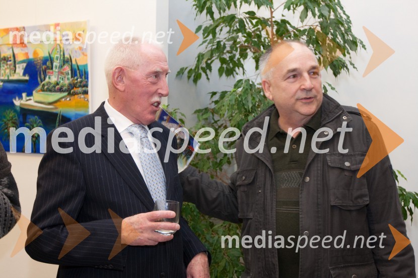 Patrick McCabe, veleposlanik Republike Irske in dr. Pavo Zaninovič, veterinarOdprtje razstave Nenada Marasovića