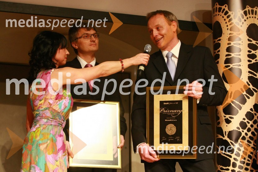 Jana Petkovšek, Dnevnik, Franci Pliberšek, generalni direktor in lastnik podjetja MIK Celje in Matej Potokar, generalni direktor Microsoft Slovenija d.o.o.Zlata nit 2009, slavnostna razglasitev najboljših zaposlovalcev leta 2009