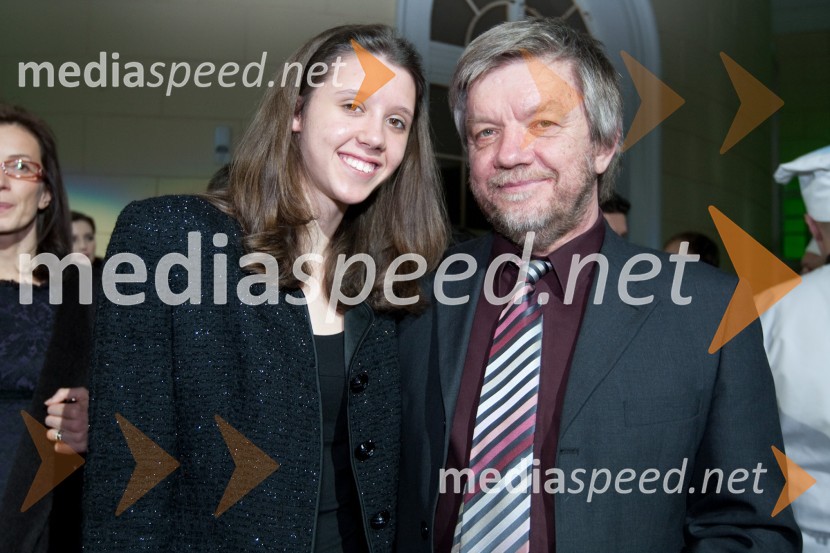 Marjan Dora, urednika Radia Murski val in hči EvaViktorji 2009, zaključna zabava