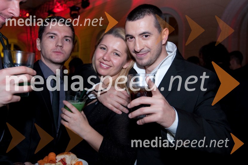 Mare Bačnar, moderator na Radio 1, Darja Štravs Tisu in Marko Potrč, Radio 1Viktorji 2009, zaključna zabava