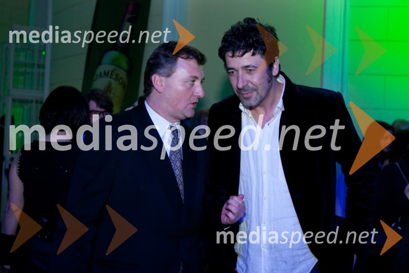 Jernej Vene, glasbeni urednik Radia Slovenija in Franci Kek, novinar in politikViktorji 2009, zaključna zabava